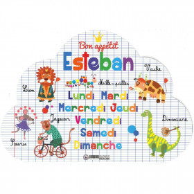Esteban - Set de table prénom éducatif pour enfant