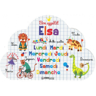 Elsa - Set de table prénom éducatif pour enfant