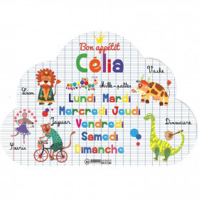 Célia - Set de table prénom éducatif pour enfant