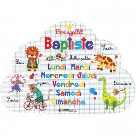 Baptiste - Set de table prénom éducatif pour enfant