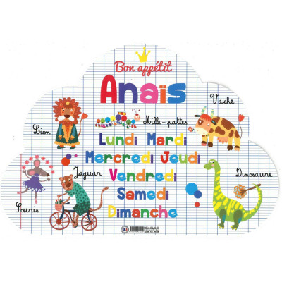 Anaïs - Set de table prénom éducatif pour enfant