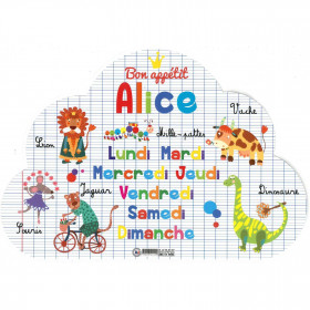 Alice - Set de table prénom éducatif pour enfant
