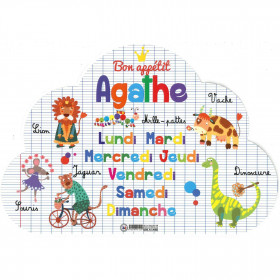 Agathe - Set de table prénom éducatif pour enfant
