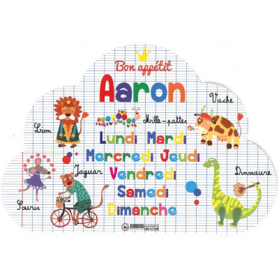 Aaron - Set de table prénom éducatif pour enfant
