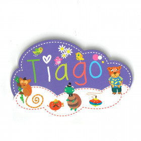 Tiago - Plaque de porte Nuage pour enfant