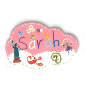 Sarah - Plaque de porte Nuage pour enfant