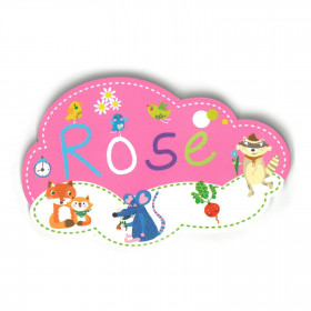 Rose - Plaque de porte Nuage pour enfant