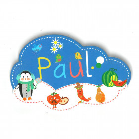 Paul - Plaque de porte Nuage pour enfant