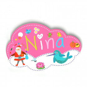 Nina - Plaque de porte Nuage pour enfant