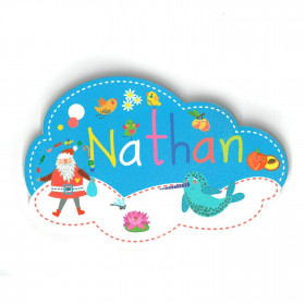 Nathan - Plaque de porte Nuage pour enfant