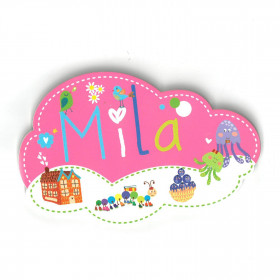 Mila - Plaque de porte Nuage pour enfant