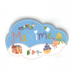 Maxime - Plaque de porte Nuage pour enfant