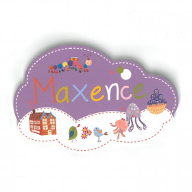 Maxence - Plaque de porte Nuage pour enfant