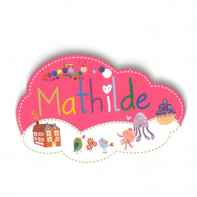 Mathilde - Plaque de porte Nuage pour enfant