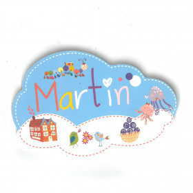Martin - Plaque de porte Nuage pour enfant