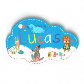 Lucas - Plaque de porte Nuage pour enfant