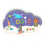 Louis - Plaque de porte Nuage pour enfant