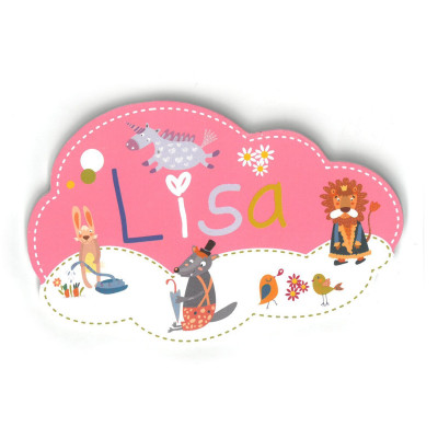Lisa - Plaque de porte Nuage pour enfant