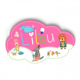 Lilou - Plaque de porte Nuage pour enfant
