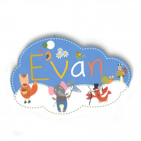 Evan - Plaque de porte Nuage pour enfant