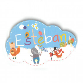 Esteban - Plaque de porte Nuage pour enfant