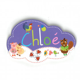 Chloé - Plaque de porte Nuage pour enfant