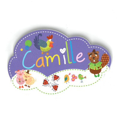 Camille - Plaque de porte Nuage pour enfant