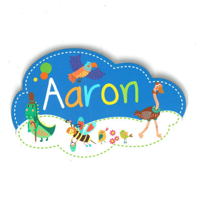 Aaron - Plaque de porte Nuage pour enfant
