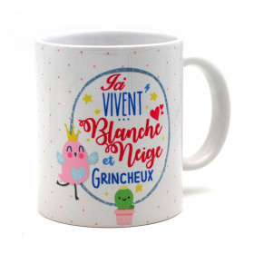 Mug Citation - Ici vivent Blanche Neige et Grincheux