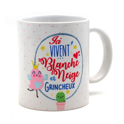 Mug Citation - Ici vivent Blanche Neige et Grincheux