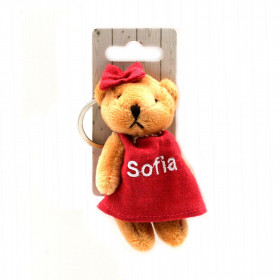 Porte-clés peluche avec broderie prénom Sofia
