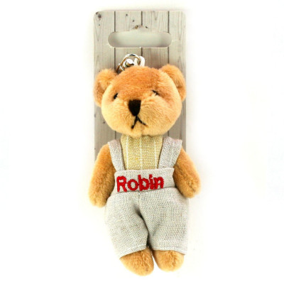 Porte-clés peluche avec broderie prénom Robin