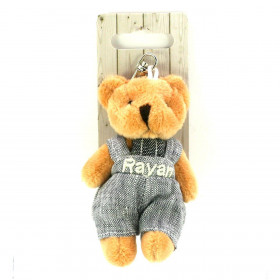 Porte-Clés Peluche Rayan Personnalisé | Ourson Doux avec Prénom Brodé