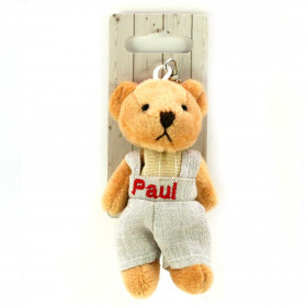 Porte-clés peluche avec broderie prénom Paul