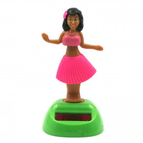 Figurine Solaire | Danseuse Hawaïenne mobile couleur rose