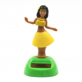 Figurine Solaire Mobile - Danseuse Hawaïenne Jaune