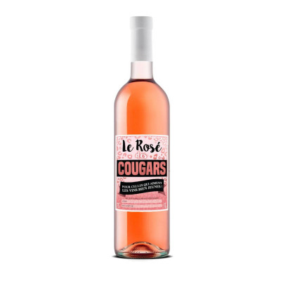 Bouteille Humoristique de Vin Rosé à offrir - Cougars