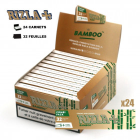 Boite de 24 paquets de feuilles slim Rizla Bamboo + Filtres Carton