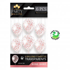 Ballons Confettis Rose Doré