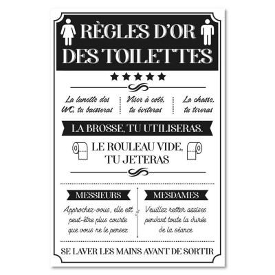 Toile des Règles d'Or des Toilettes