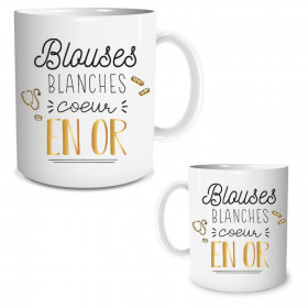 Mug - Blouses Blanches C½ur en or mug cadeau remerciement personnel médical