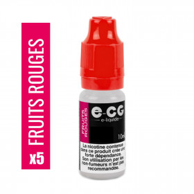 Boite de 5 flacons de liquide E-CG | Goût Fruits Rouges 6 mg/ml