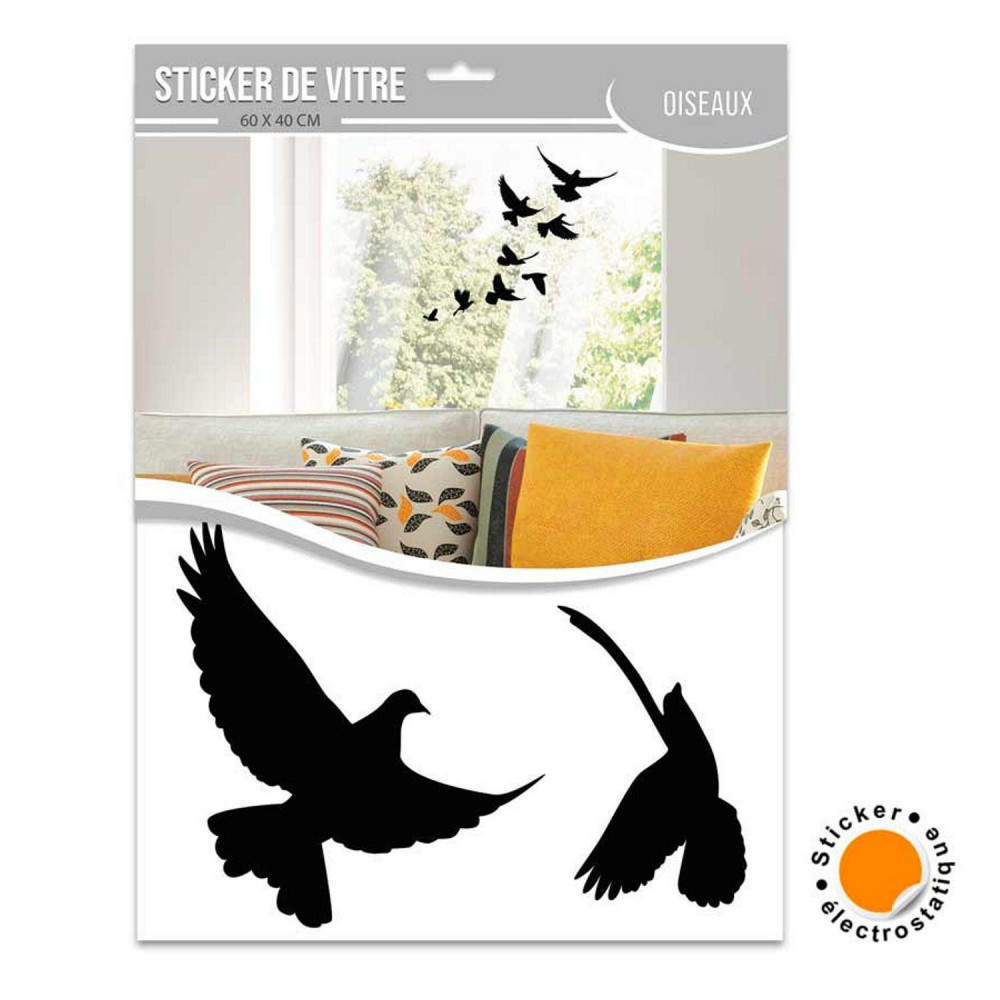 Sticker pour vitre électrostatique - Oiseaux exotiques perroquets