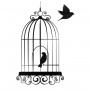 Sticker Vitre Cage à Oiseaux - électrostatique