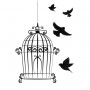 Sticker Vitre Cage à Oiseaux - électrostatique