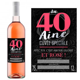 Bouteille Humoristique de Vin Rosé à offrir - 40 aine