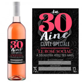 Bouteille Humoristique de Vin Rosé à offrir - 30 aine