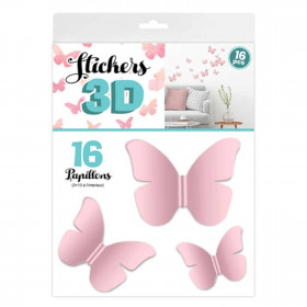 STC - Stickers 3D Papillons ? Couleur Rose