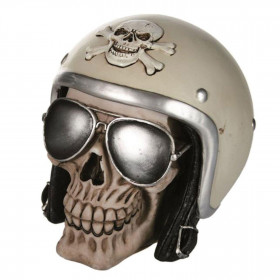 Tirelire Crâne de Biker, Tirelire Tête de Mort Casque Moto