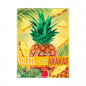 STC - Plaque Métal 30 cm x 40 cm ? Soleil Ananas